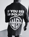 Warn A Brother Oversized Black T-shirt