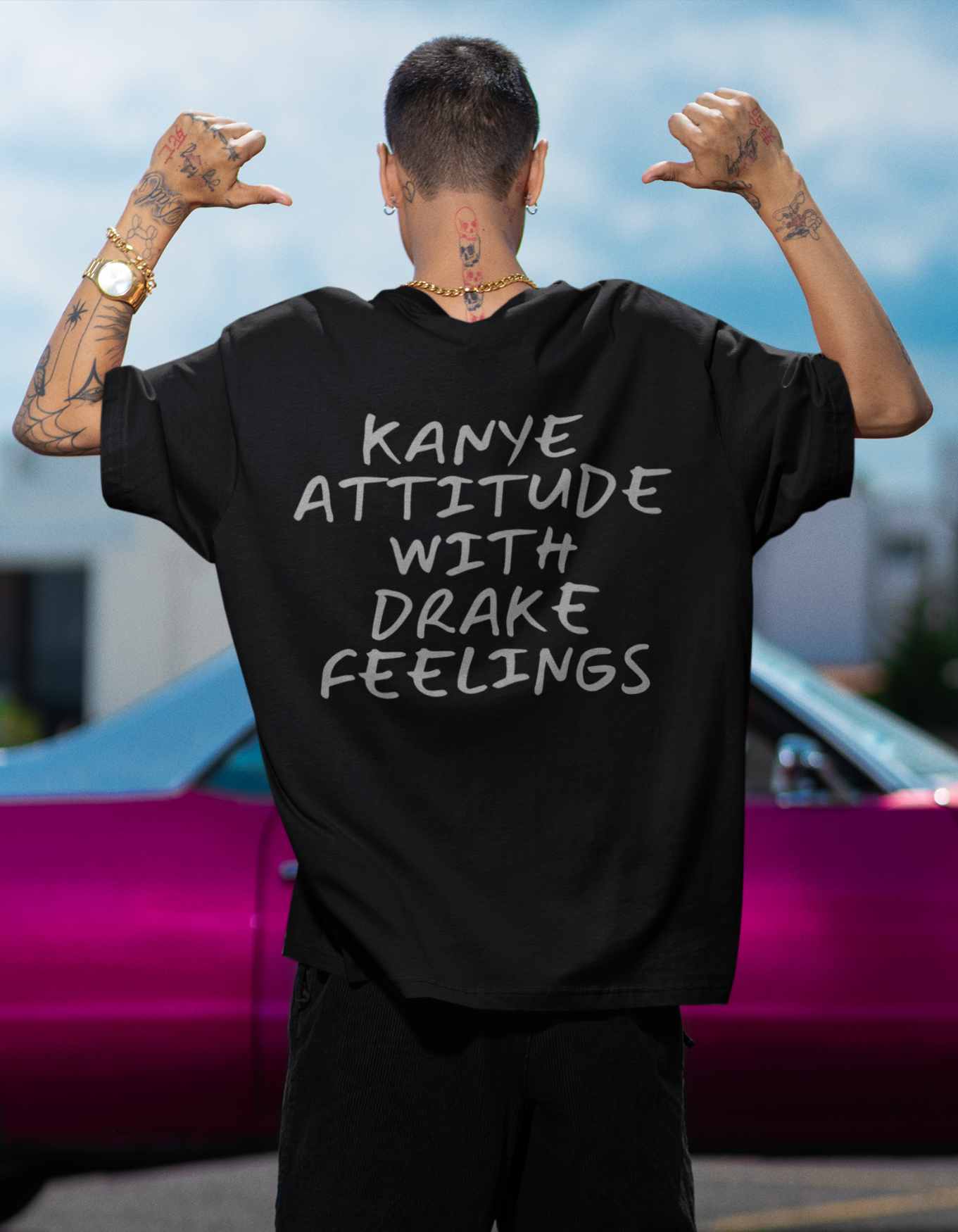 Kanye Attitude With Drake Feelings Oversized Black T shirt