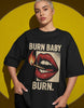 Burn Baby Burn Oversized Black T-shirt